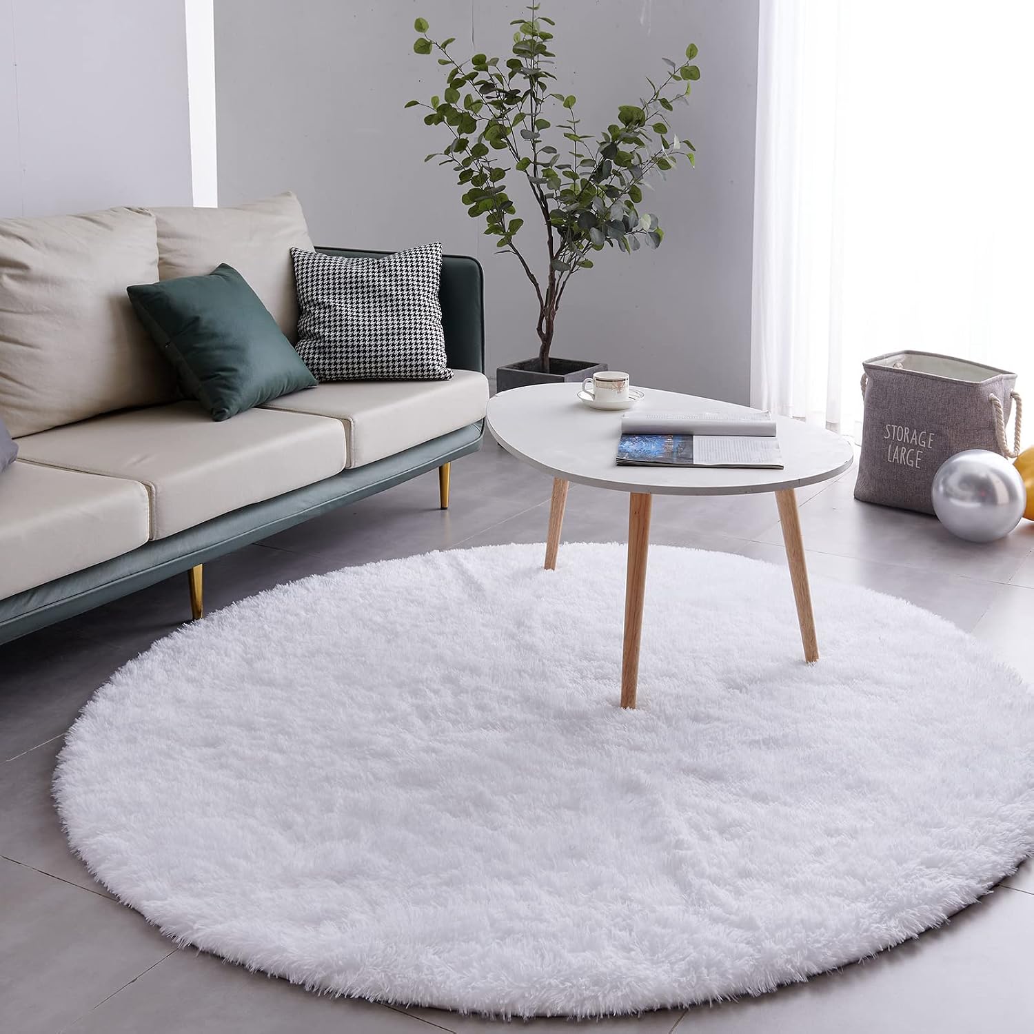White Round Rug - Image 2