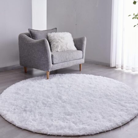 White Round Rug