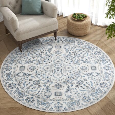 Blue Round Vintage Rug