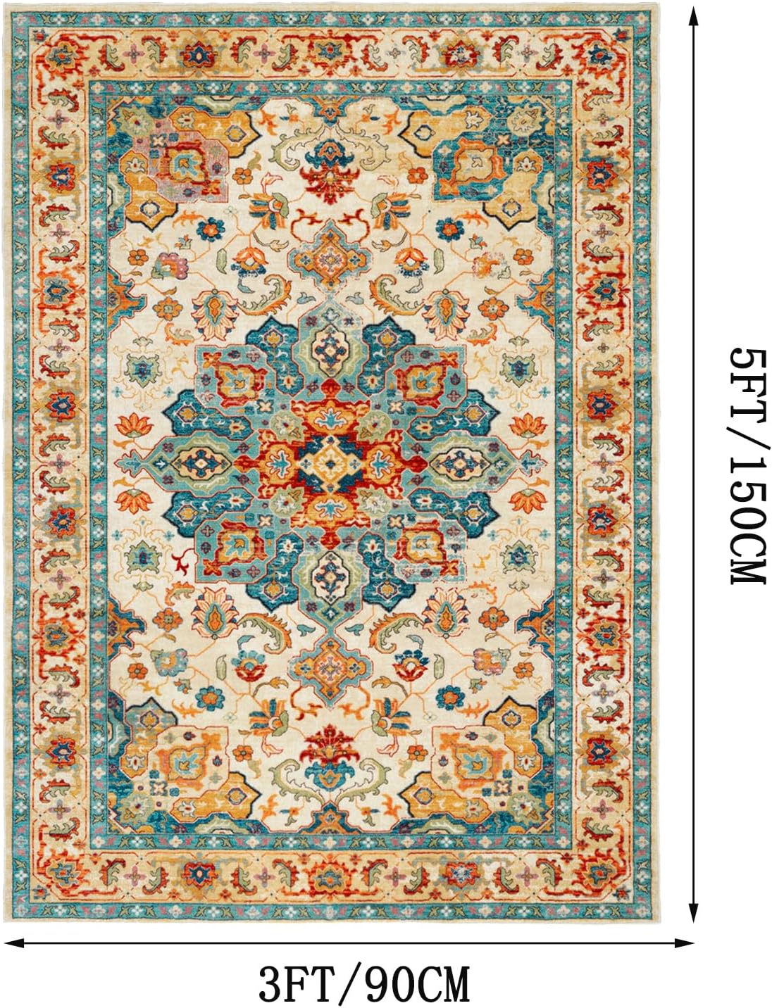Red and Blue Vintage Rug - Image 2