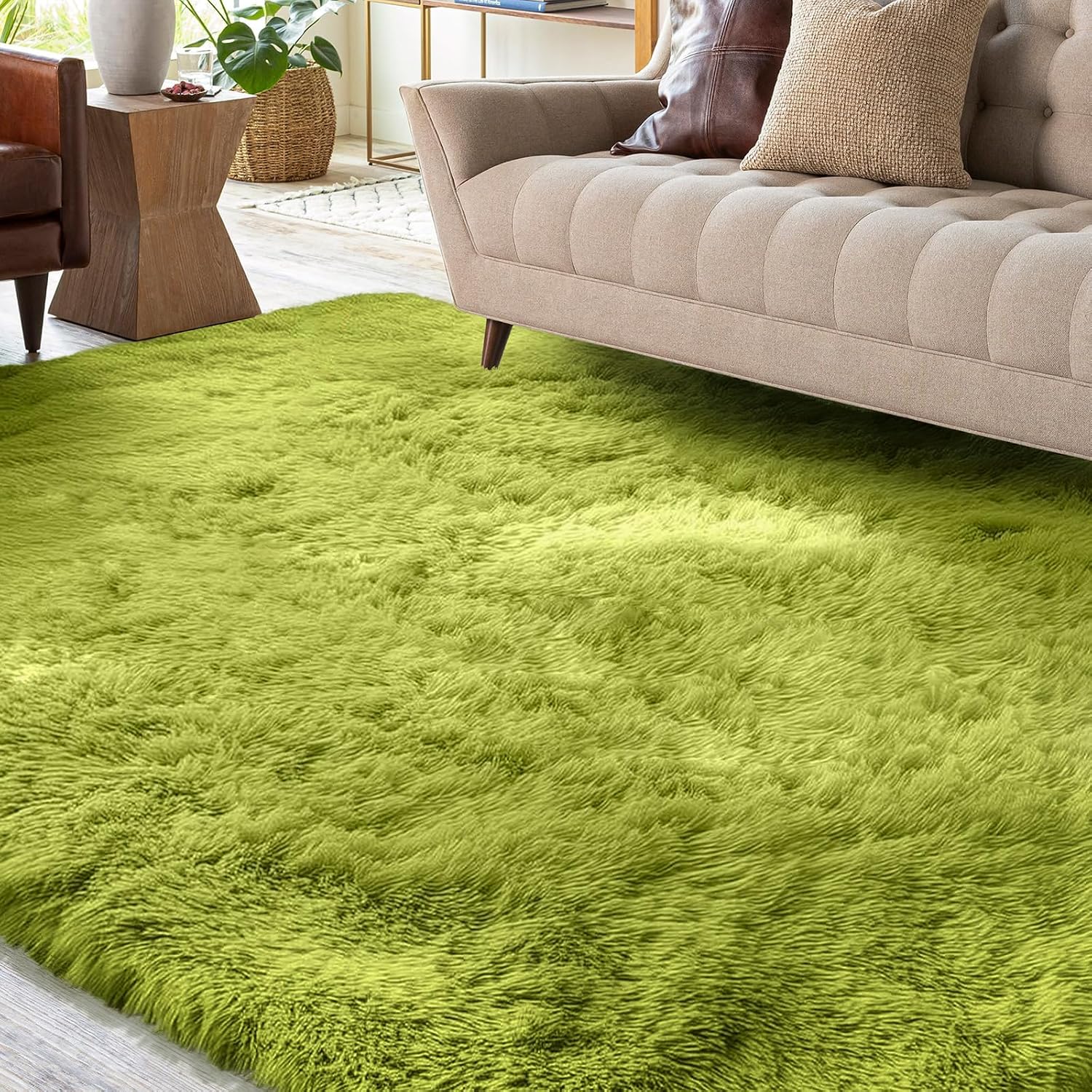 Green Shag Rug