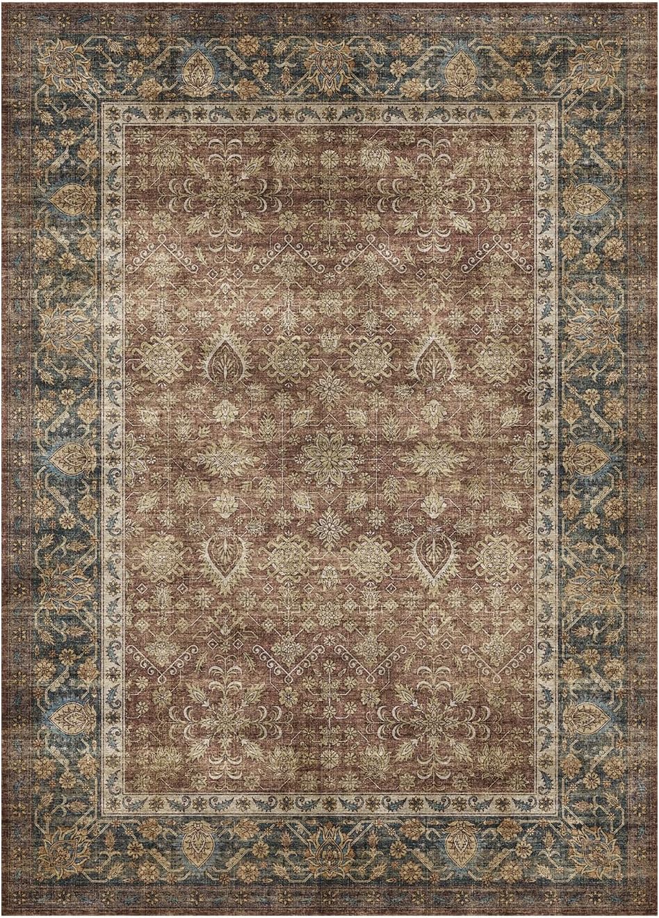 Brown and Blue Persian Rug