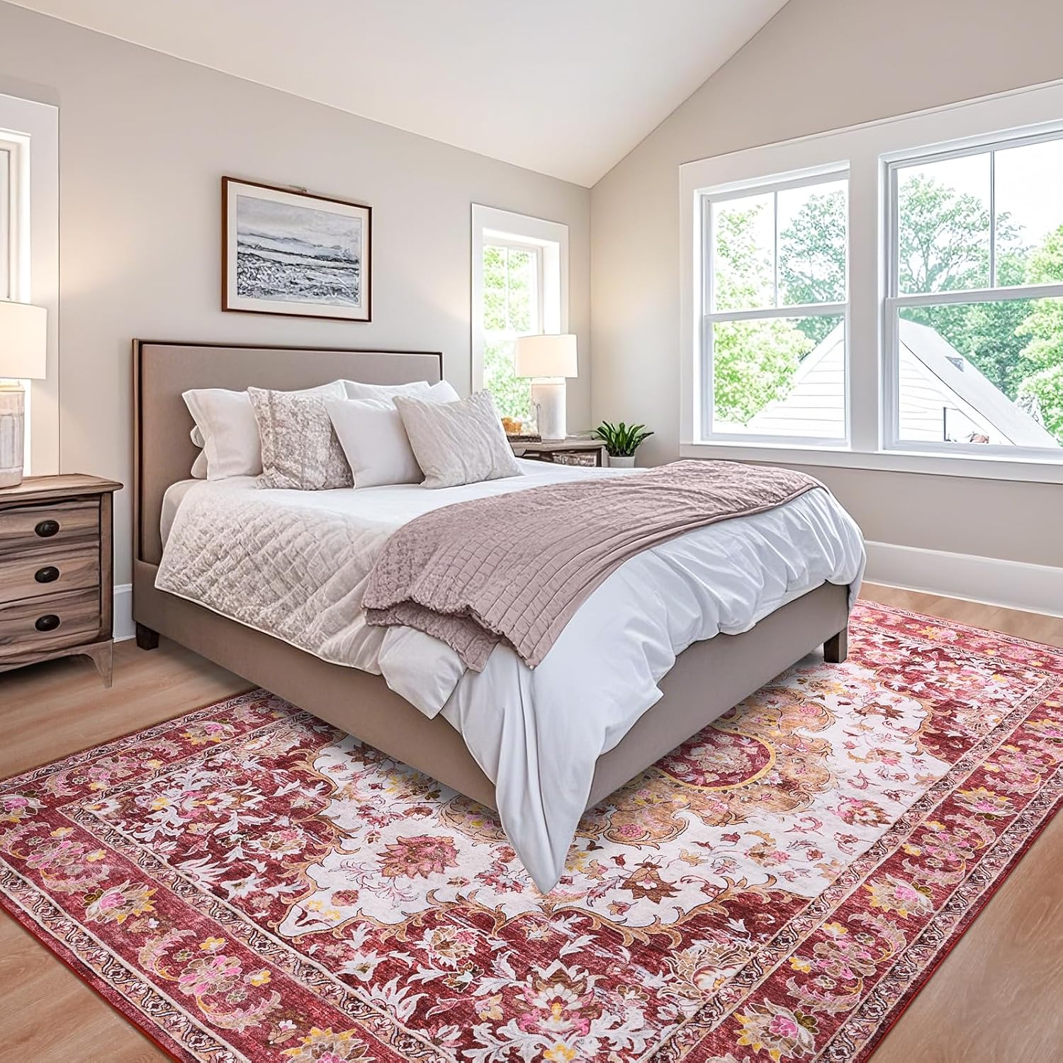 Red Floral Rug - Image 2