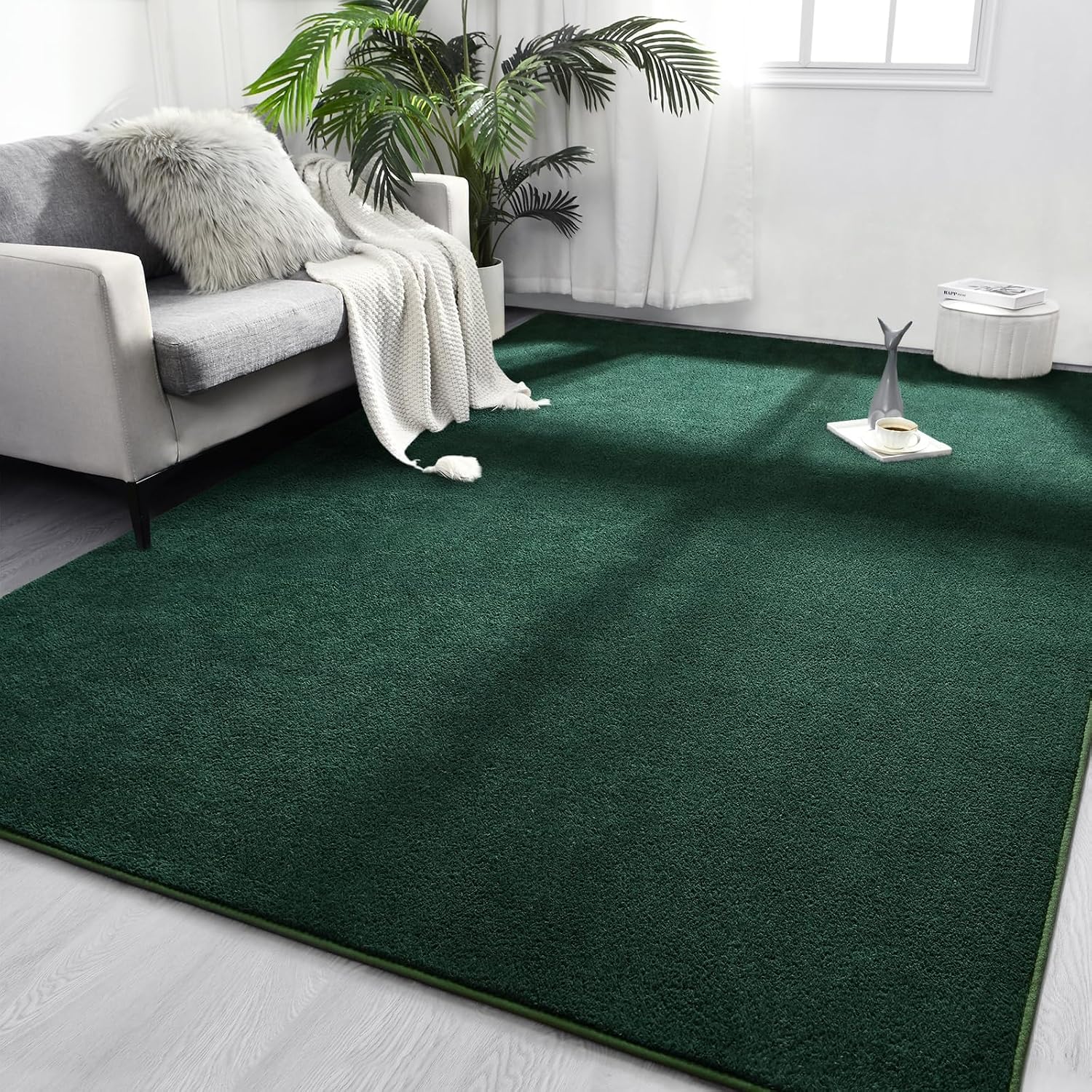 Dark Green Memory Foam Rug