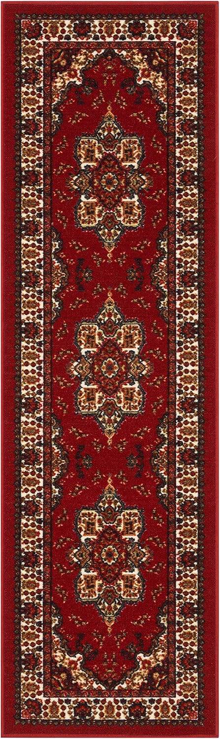 Burgundy Non-Slip Runner Rug Rugs - Image 2