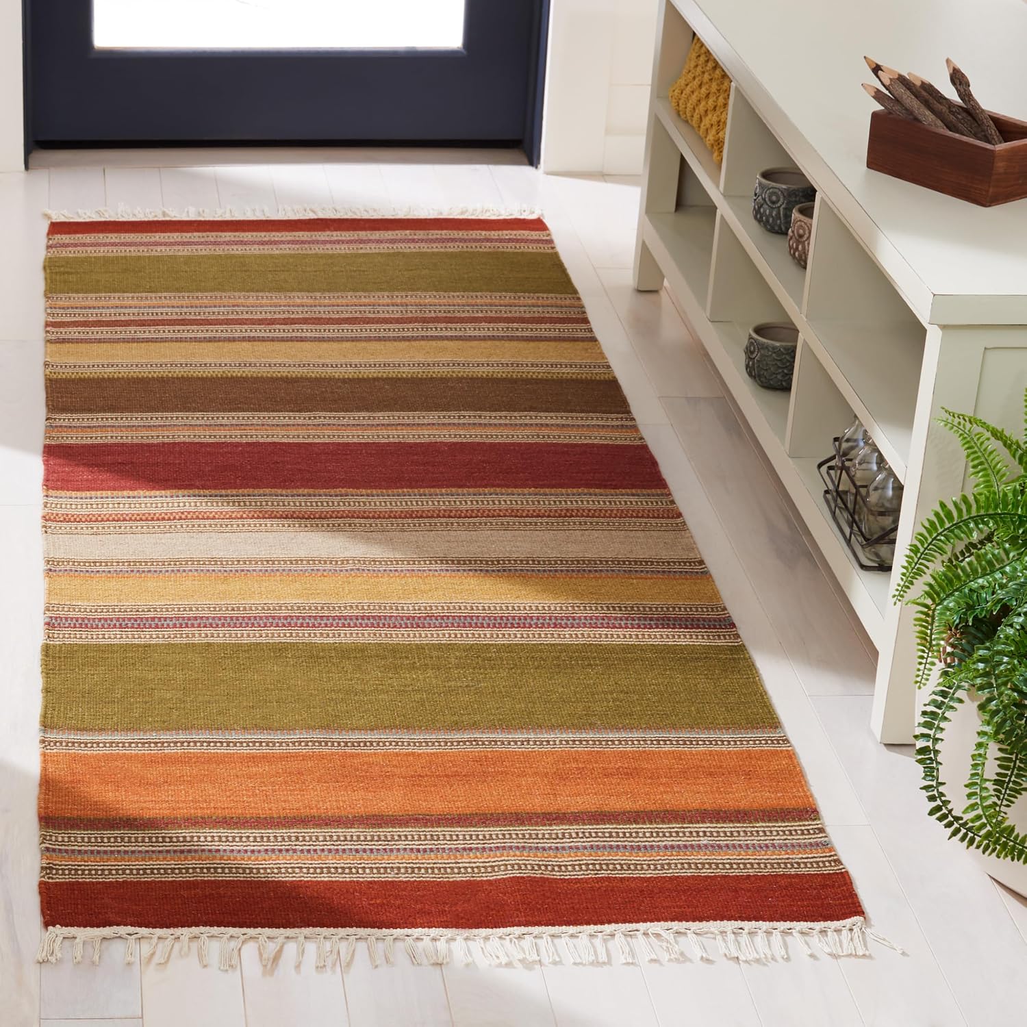 Green Flat-Woven Runner