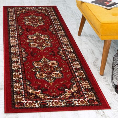 Burgundy Non-Slip Runner Rug Rugs