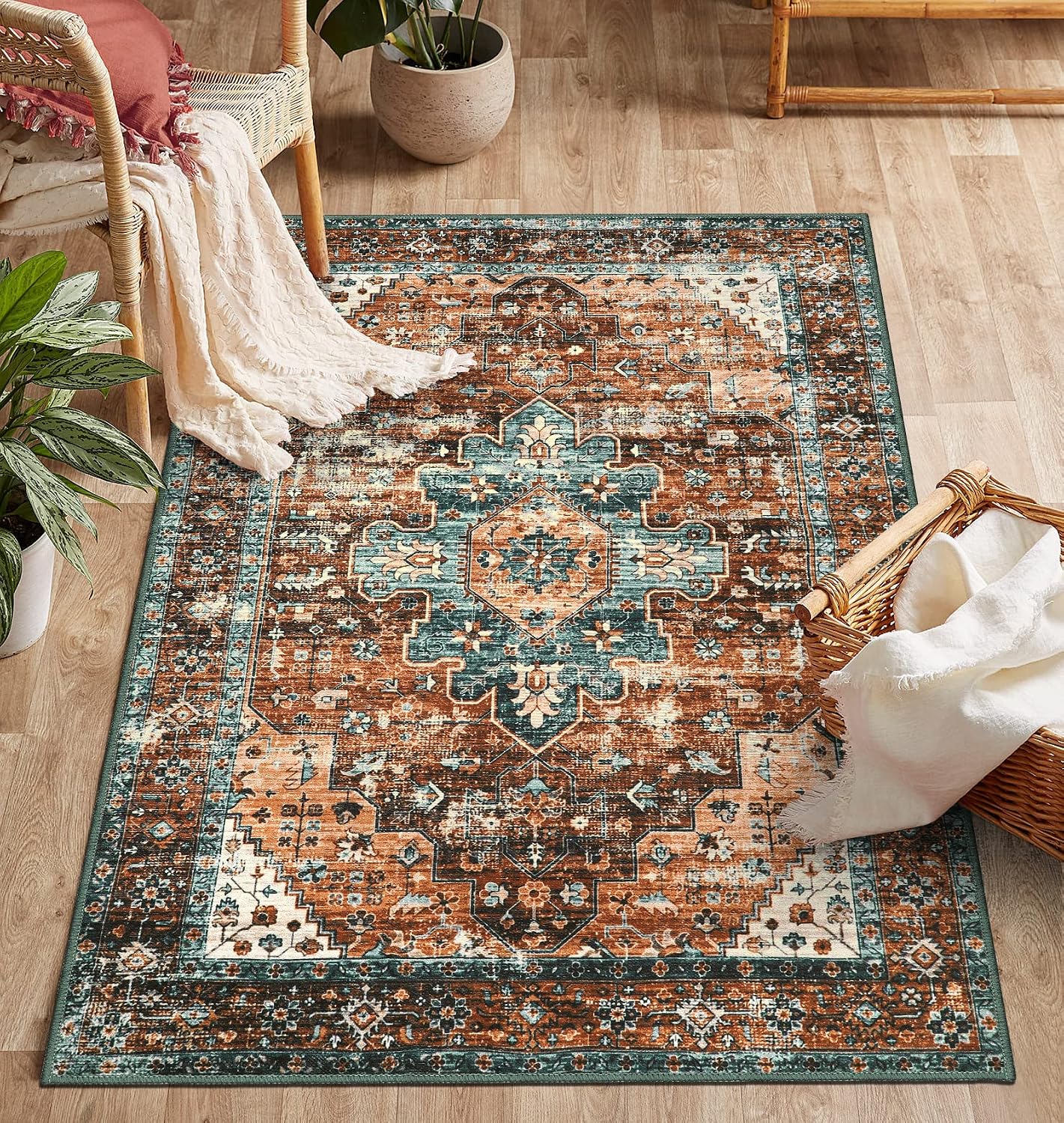 Brick-Red Ultra-Thin Rug