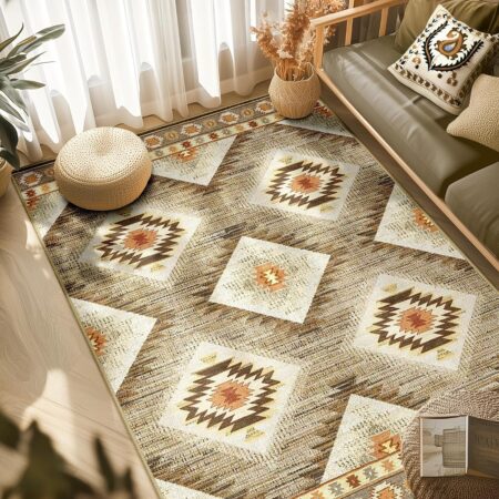 Creamy Camel Western-Style Rug