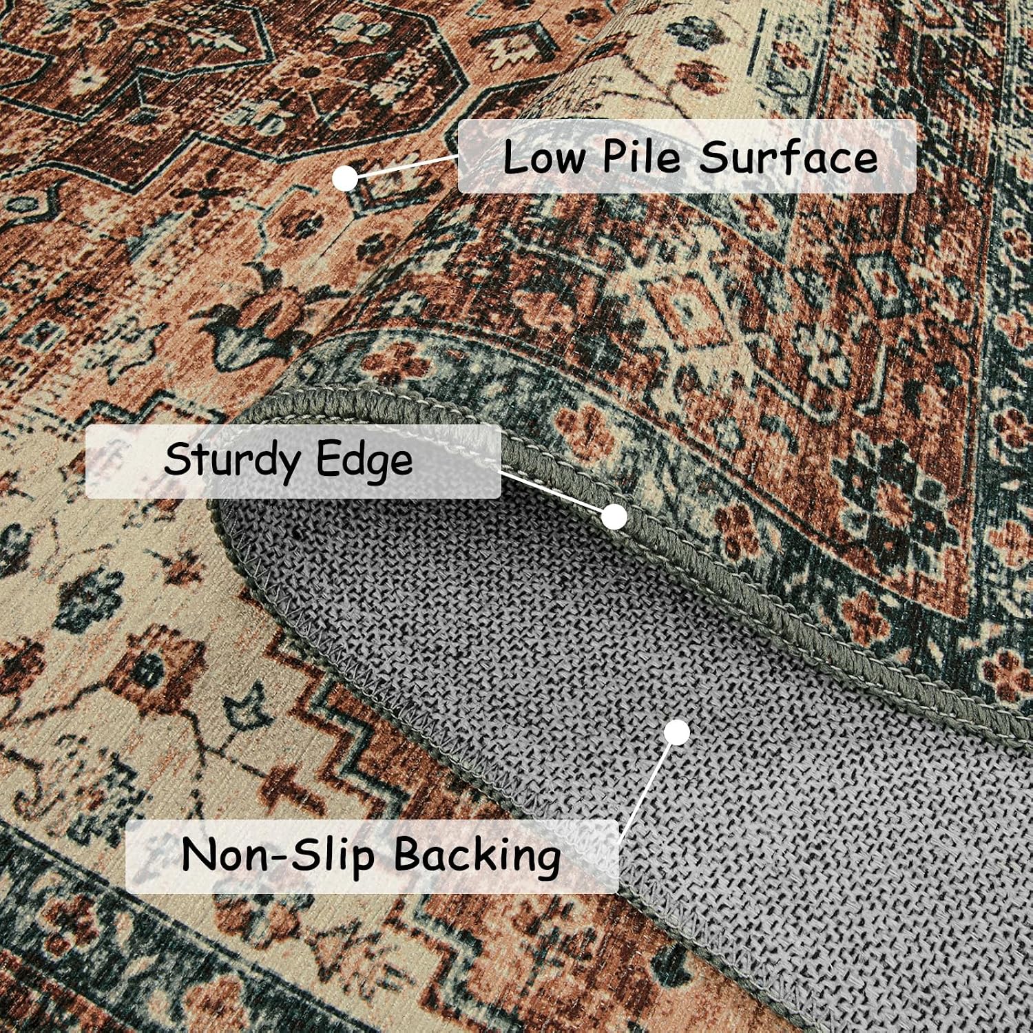 Brick-Red Ultra-Thin Rug - Image 2