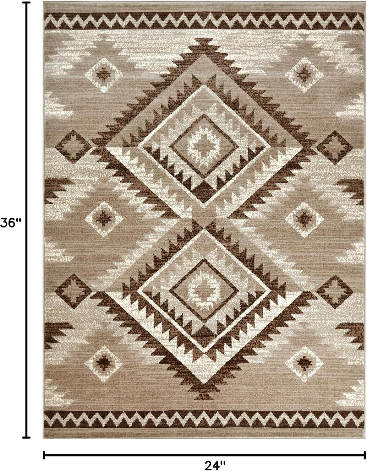 Mocha-Colored Tribal Small Rug - Image 2