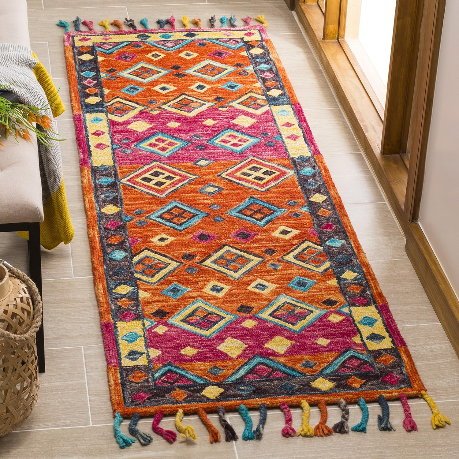 Orange and Purple Woven Runner