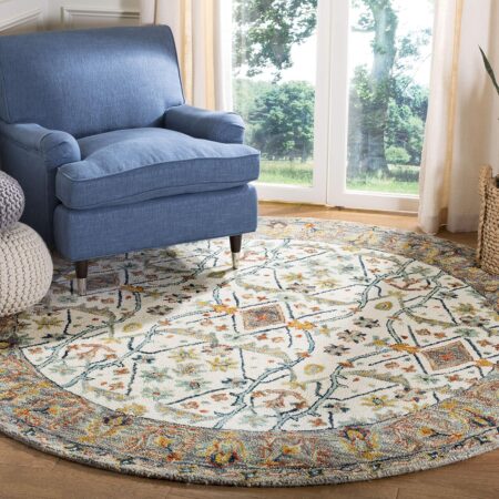 Blue and Orange Moroccan-Style Rug